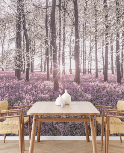 rosa blåklocka skog väggmålning rosa blåklocka skog väggmålning