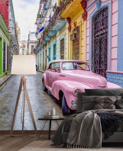 Havana street seinämaalaus autolla Havana street seinämaalaus autolla