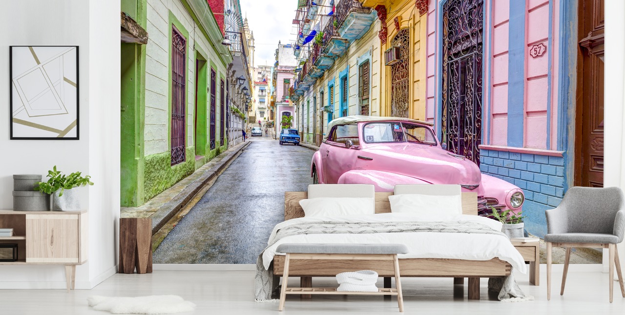 Havana street Wall Mural with car