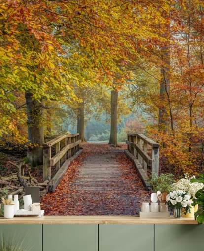 høstskog med brotapet veggmaleri høstskog med brotapet veggmaleri