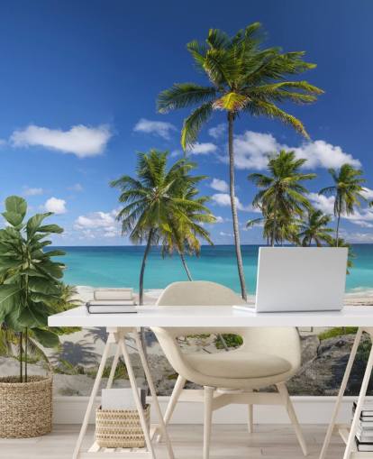 Assaf Frankin sininen aurinkoinen ranta taustakuvamaalaus makuuhuoneeseen Assaf Frankin sininen aurinkoinen ranta taustakuvamaalaus makuuhuoneeseen