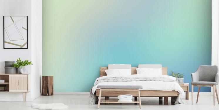 blå och grön ombre tapetväggmålning kallad Tropical Ombre