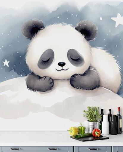 sleepy panda cute wallpaper wall mural for nursery sleepy panda cute wallpaper wall mural for nursery
