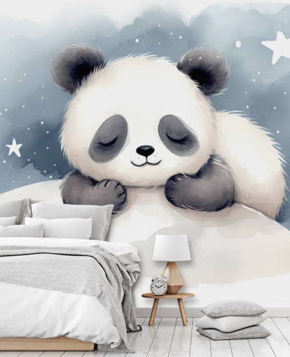 sleepy panda cute wallpaper wall mural for nursery sleepy panda cute wallpaper wall mural for nursery