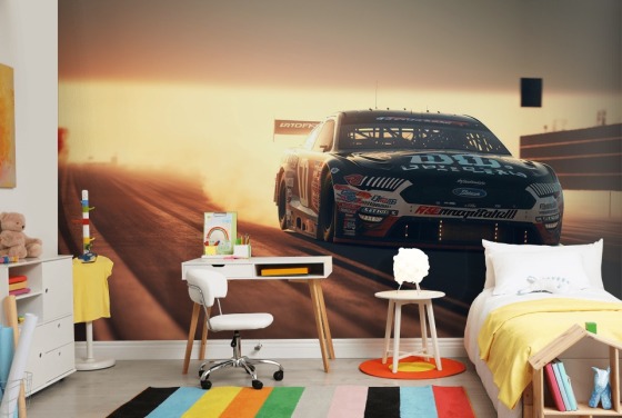 dark customisable NASCAR wallpaper mural called NASCAR On Track for bedrooms, offices and man caves