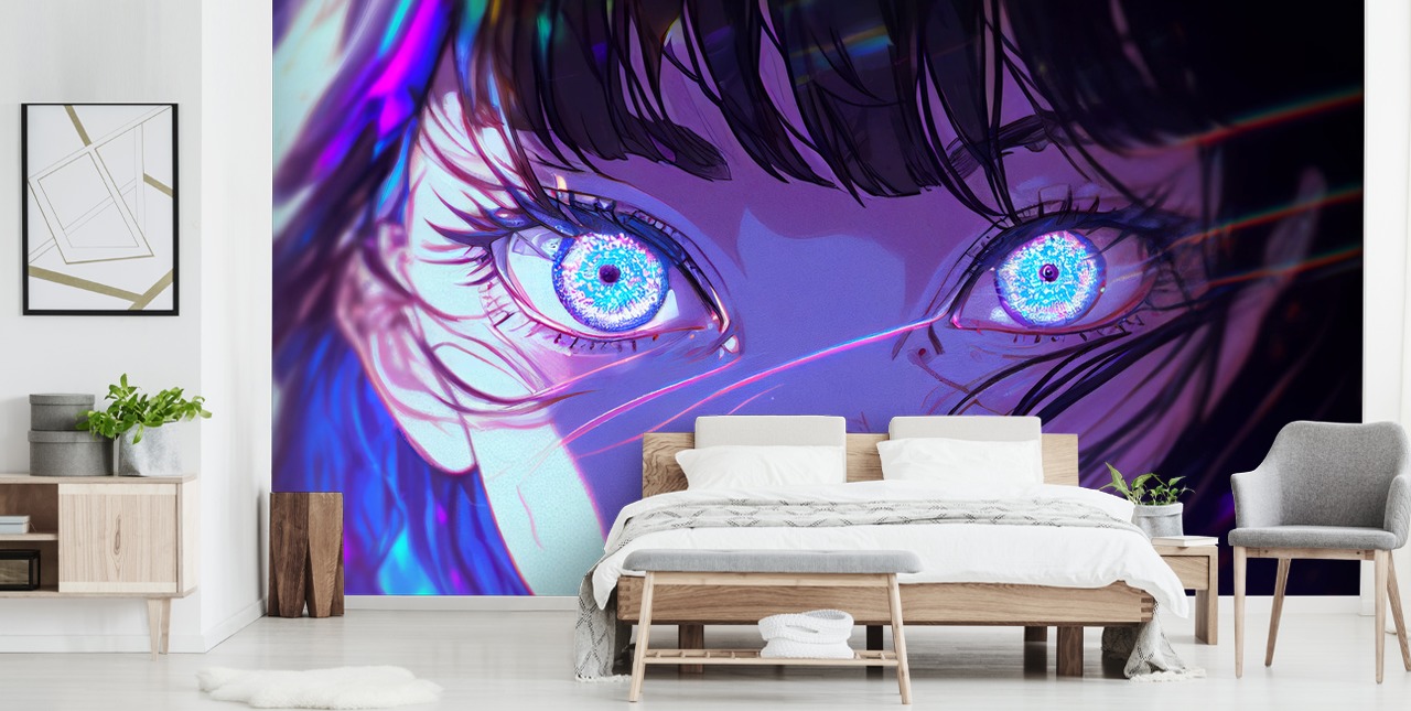 Pretty Anime Girl with Blue Eyes 
