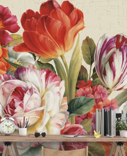 färgglad botanisk väggmålning färgglad botanisk väggmålning