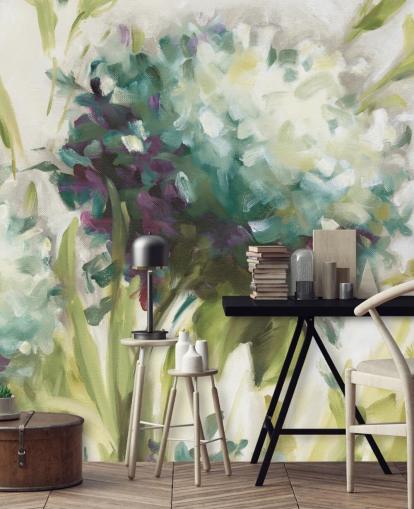 blue Hydrangea Field botanical Wall Mural by Lisa Audit blue Hydrangea Field botanical Wall Mural by Lisa Audit