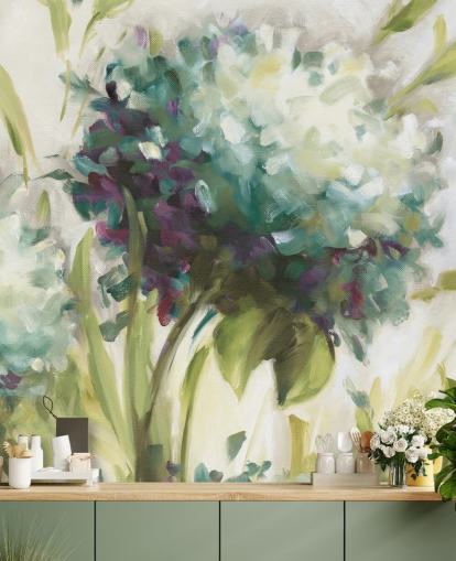 blue Hydrangea Field botanical Wall Mural by Lisa Audit blue Hydrangea Field botanical Wall Mural by Lisa Audit