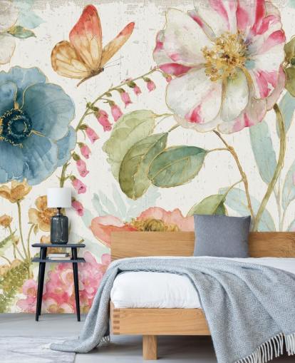 colourful botanical wall mural colourful botanical wall mural