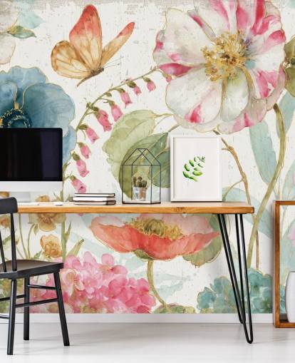 colourful botanical wall mural colourful botanical wall mural