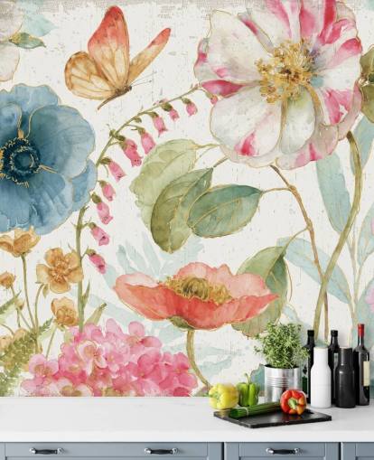 colourful botanical wall mural colourful botanical wall mural