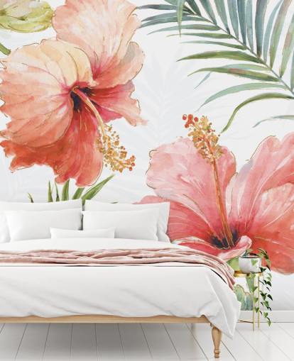 Tropical Red Flower Mural Tropical Red Flower Mural