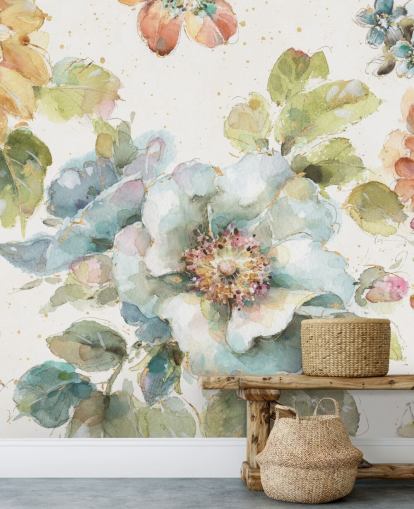 Grande mural floral colorido Grande mural floral colorido