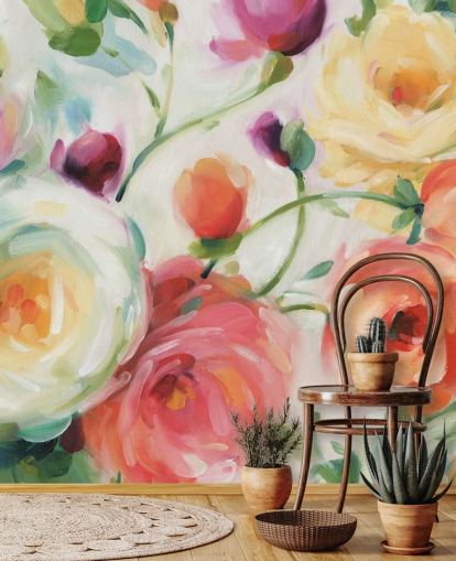 colourful floral wallpaper mural colourful floral wallpaper mural