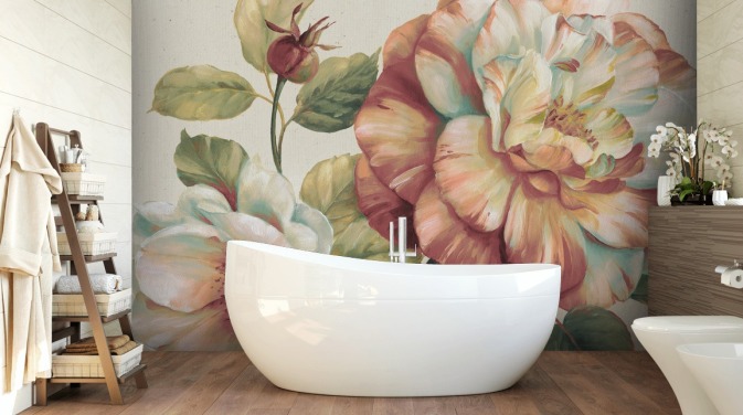 mural de pared floral grande