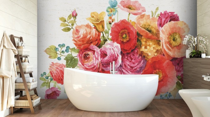 Colorful Floral Bouquet Mural