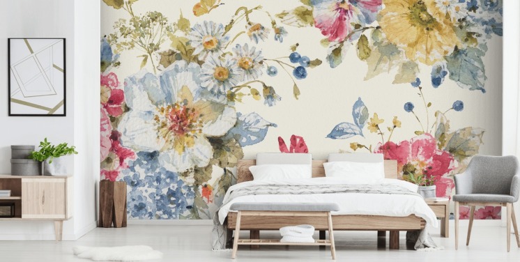 botanical wall mural by Lisa Audit