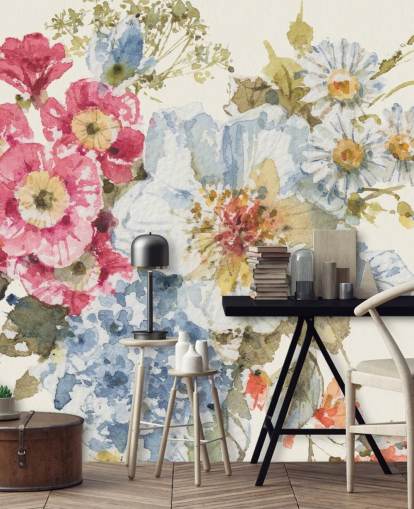 Summer Garden III botanical Mural by Lisa Audit Summer Garden III botanical Mural by Lisa Audit