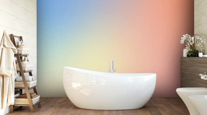 blue, yellow and red ombre wallpaper called Sunny Day for bedrooms and living rooms