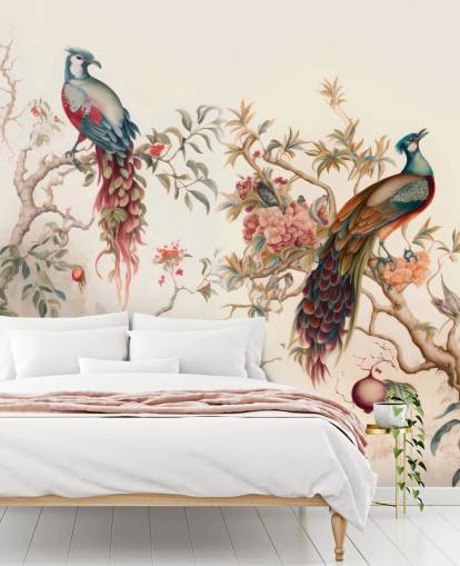 Oriental Bird Wallpaper with peacocks Oriental Bird Wallpaper with peacocks