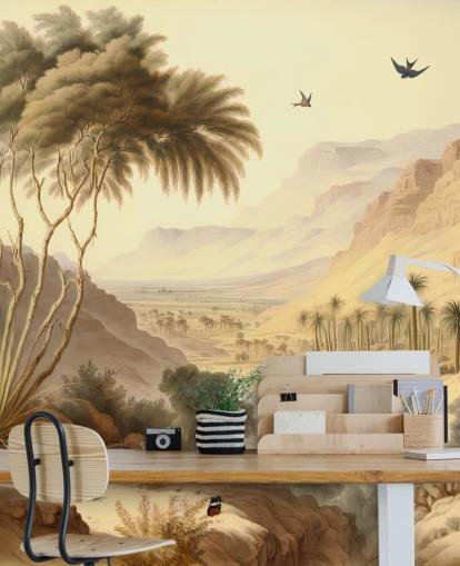 Mural de papel de parede de paisagem de montanhas do deserto Mural de papel de parede de paisagem de montanhas do deserto