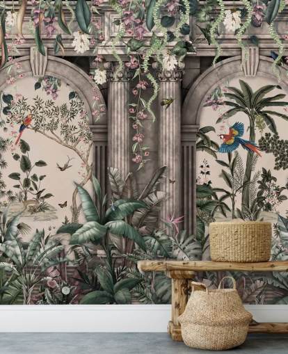 Dschungel-Tapete mit Fassade Dschungel-Tapete mit Fassade