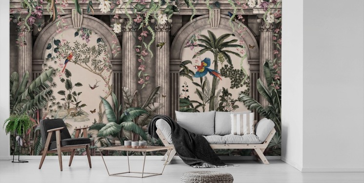jungle wallpaper with facade