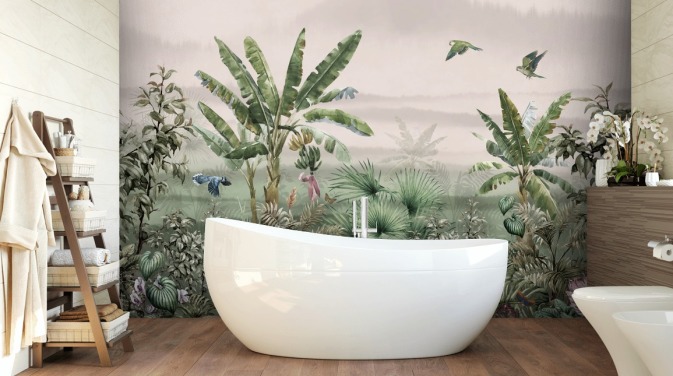 groen junglebehang