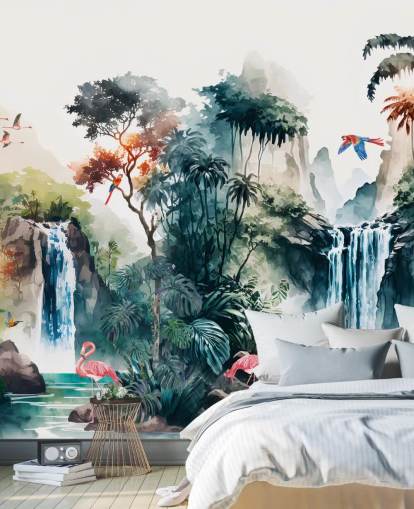 Colourful Watercolor Mural Wallpaper Colourful Watercolor Mural Wallpaper