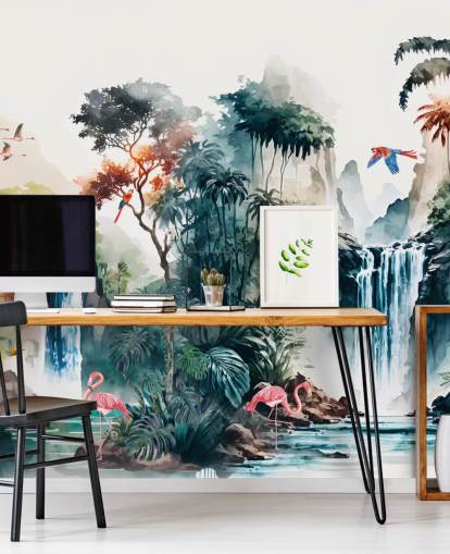 Färgglada akvarell väggmålning Färgglada akvarell väggmålning