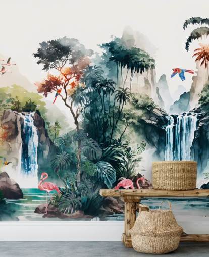 Colourful Watercolor Mural Wallpaper Colourful Watercolor Mural Wallpaper