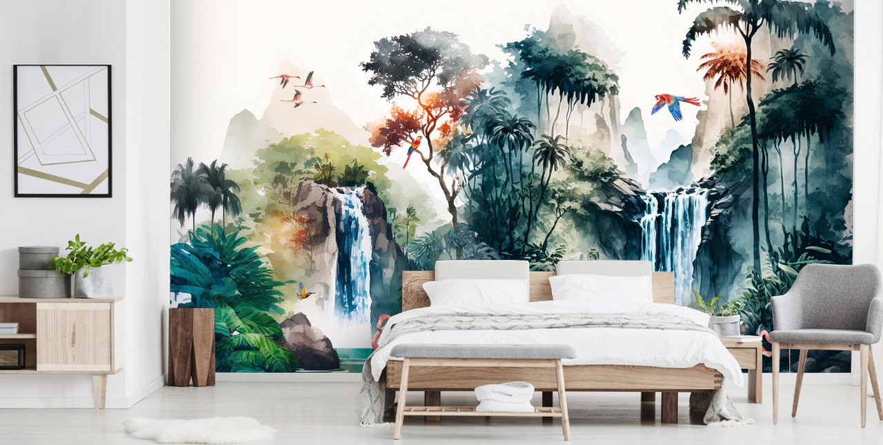 Papier peint mural coloré à l'aquarelle Papier peint mural coloré à l'aquarelle