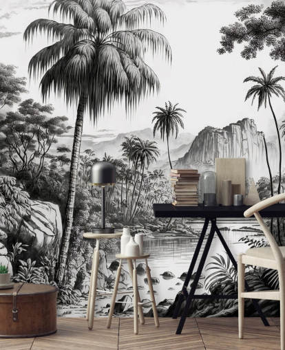 Papier peint Jungle en monochrome Papier peint Jungle en monochrome