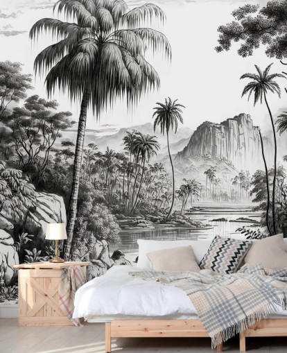 Jungle Bakgrunn i monokrom Jungle Bakgrunn i monokrom