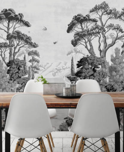 monochrome jungle landscape wallpaper wall mural monochrome jungle landscape wallpaper wall mural