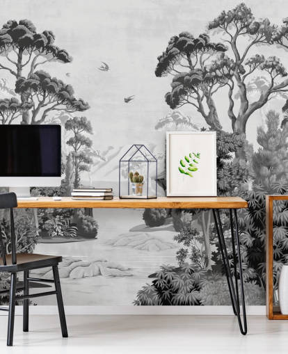 monochrome jungle landscape wallpaper wall mural monochrome jungle landscape wallpaper wall mural