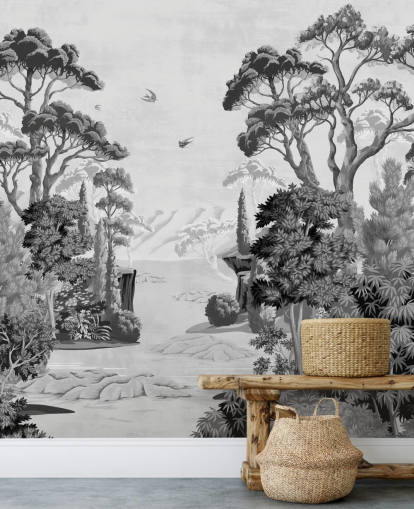 monochrome jungle landscape wallpaper wall mural monochrome jungle landscape wallpaper wall mural
