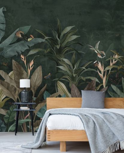 Papier peint mural Dark Leafy Jungle Papier peint mural Dark Leafy Jungle