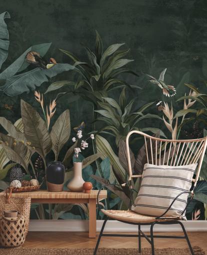 Dark Leafy Jungle Wallpaper Mural Dark Leafy Jungle Wallpaper Mural