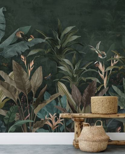 Dark Leafy Jungle Wallpaper Mural Dark Leafy Jungle Wallpaper Mural