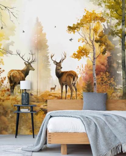 Illustration of twin Stags wallpaper Illustration of twin Stags wallpaper