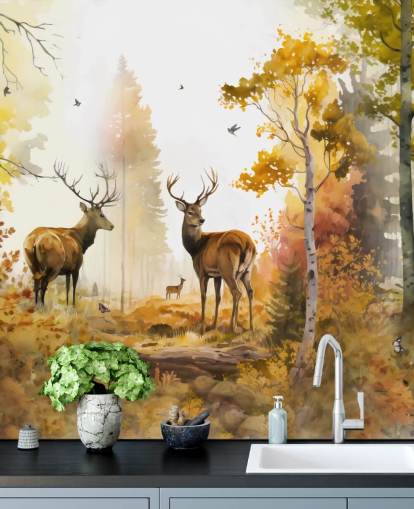 Illustration af twin Stags tapet Illustration af twin Stags tapet