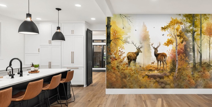 Abbildung der Twin Stags-Tapete 
