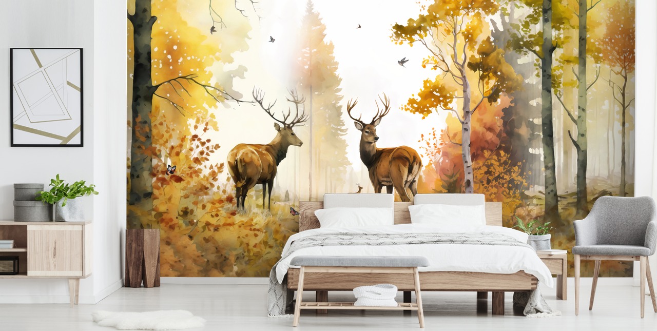Illustration af twin Stags tapet Illustration af twin Stags tapet