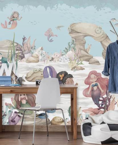 mermaid wallpaper mural mermaid wallpaper mural