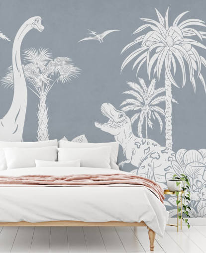 blaues Dinosaurier-Tapeten-Wandbild blaues Dinosaurier-Tapeten-Wandbild