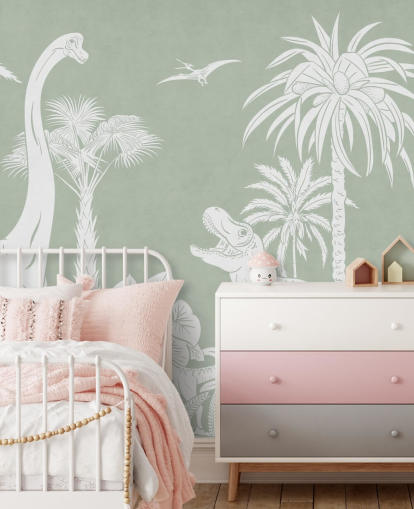 Green dinosaur wallpaper wall mural for kids bedroom Green dinosaur wallpaper wall mural for kids bedroom