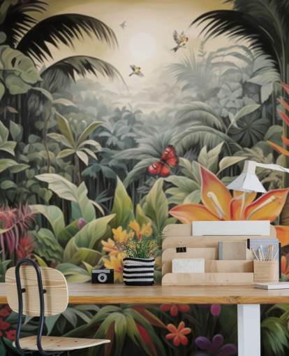 Colourful Jungle Wallpaper Mural Colourful Jungle Wallpaper Mural