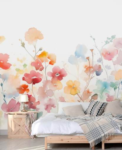 colourful floral wallpaper wall mural colourful floral wallpaper wall mural